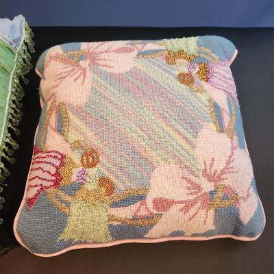 Lot of 6 Handmade Needlepoint Pillows