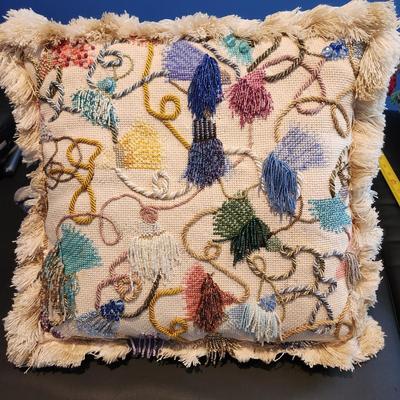 Lot of 3 Handmade Needlepoint Pillow