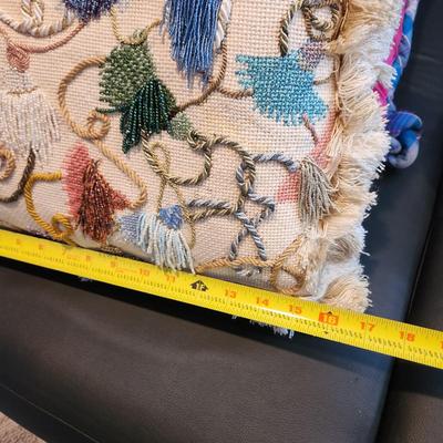 Lot of 3 Handmade Needlepoint Pillow