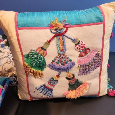 Lot of 3 Handmade Needlepoint Pillow