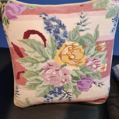 lot of 3 Handmade Needlepoint Pillows