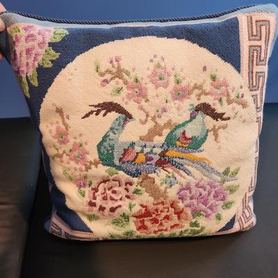 lot of 3 Handmade Needlepoint Pillows