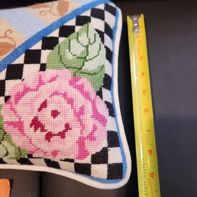 lot of 3 Handmade Needlepoint Pillows