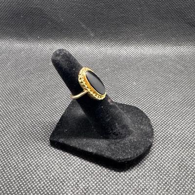 14kt and Onyx Victorian Style Oval Ring