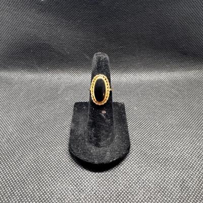 14kt and Onyx Victorian Style Oval Ring