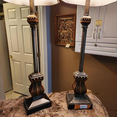 Pair Tall Table Lamps 33"