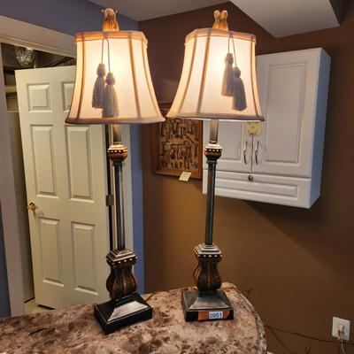 Pair Tall Table Lamps 33"