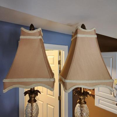Pair Tall Table Lamps Pineapple 40"