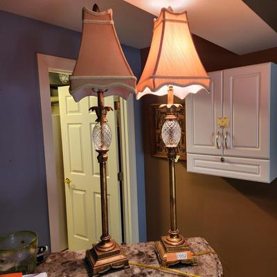Pair Tall Table Lamps Pineapple 40"