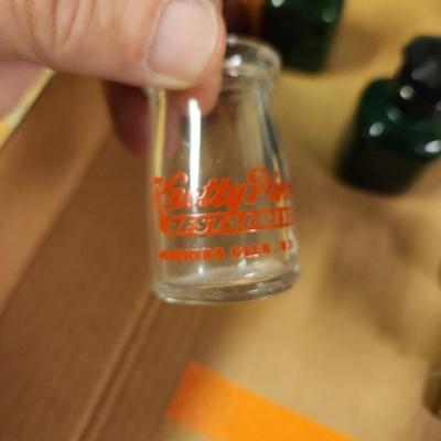 Lot of Collectables Bottles Glass Poison , Knotty Pine Restaurant Watkins Glenn NY Davis Baltimore, Bromo Seltzer , Whale, and more