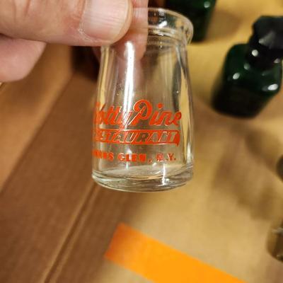 Lot of Collectables Bottles Glass Poison , Knotty Pine Restaurant Watkins Glenn NY Davis Baltimore, Bromo Seltzer , Whale, and more
