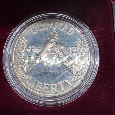 1988-S Olympiad Liberty SILVER PROOF DOLLAR $1