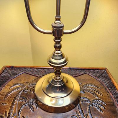 2 Light Brass Table Lamp