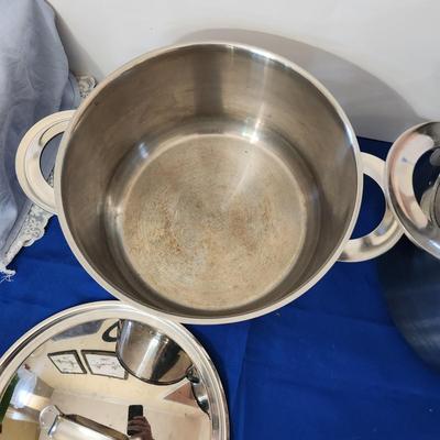 2 Dansk Polaris Norway Pots w Lids 7.5 quarts & 15.5 Quarts