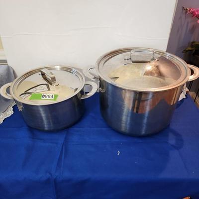 2 Dansk Polaris Norway Pots w Lids 7.5 quarts & 15.5 Quarts