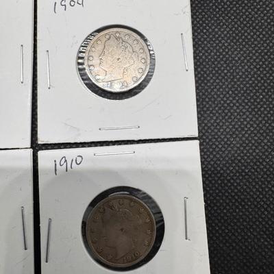 V Nickels - Various dates (1883-1910)