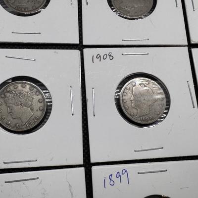 V Nickels - Various dates (1883-1910)