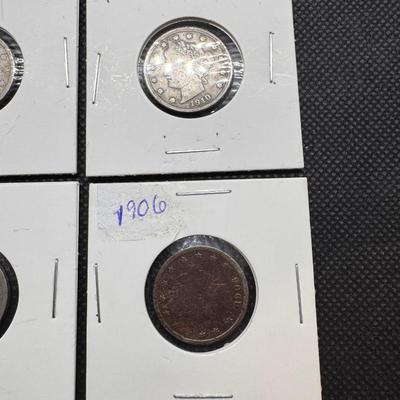 V Nickels - Various dates (1883-1910)