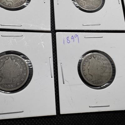 V Nickels - Various dates (1883-1910)