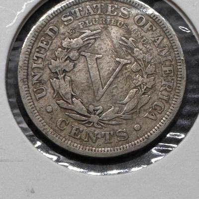 V Nickels - Various dates (1883-1910)