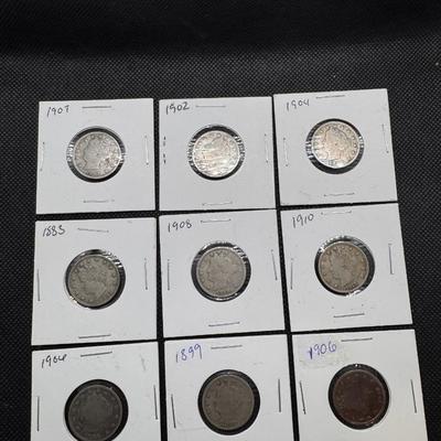 V Nickels - Various dates (1883-1910)
