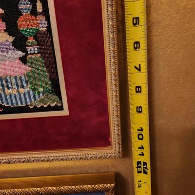 Lot of 3 Framed Needlepoint Art