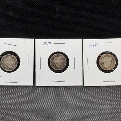 Barber Dime Lot (3)