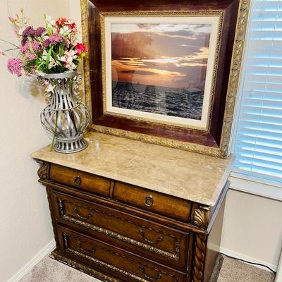 Dresser with Numbered Art Lot