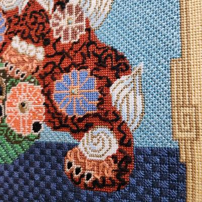 Pair Handmade Needlepoint Foo Dog 22x25