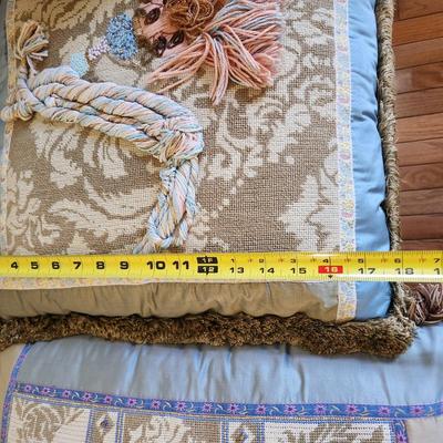 Lot of 4 Handmade Needlepoint Pillows