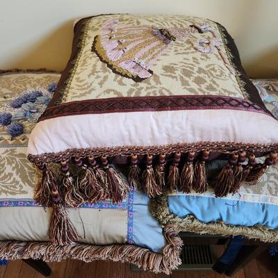 Lot of 4 Handmade Needlepoint Pillows