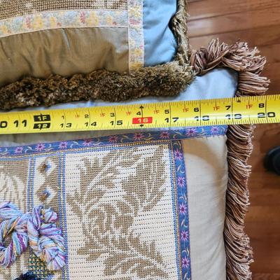 Lot of 4 Handmade Needlepoint Pillows