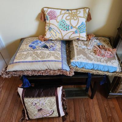 Lot of 4 Handmade Needlepoint Pillows