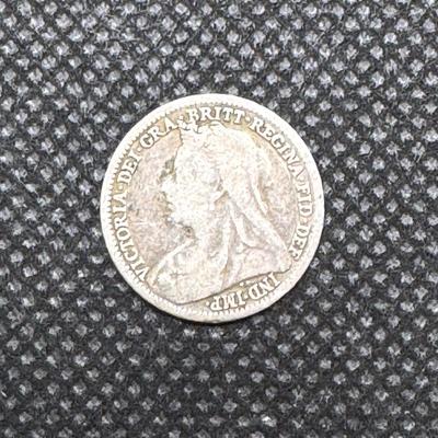 UK GREAT BRITAIN 1899 QUEEN VICTORIA RARE 3 PENCE SILVER COIN