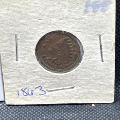 1863 Indian Penny / Army - Navy Token Lot
