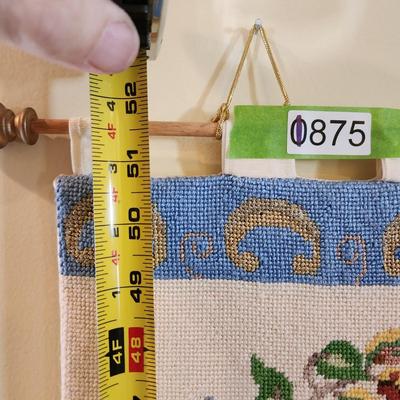 Handmade Needlepoint Flowers Birds Wall Hanging