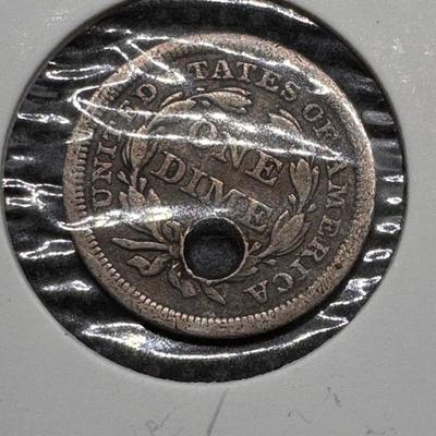 1853 Seated Liberty Silver Dime 10 Cent Piece