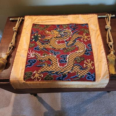 Handmade Needlepoint Dragon 21.5x22.5