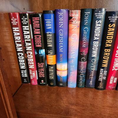 Shelf Lot of Books Harlan Coben ,John Grisham, Stephen King, David Baldacci,