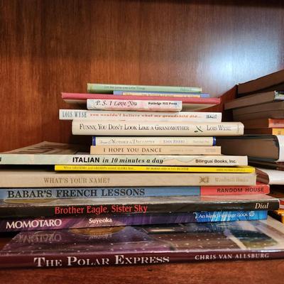 Shelf Lot of Books Christmas Cat in the hat French