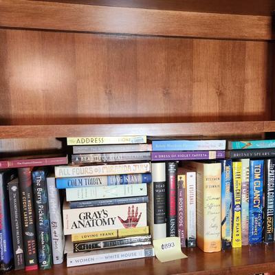 Shelf Lot of Books Gray's Anatomy Tom Clancy, Britney Spears Lusitania