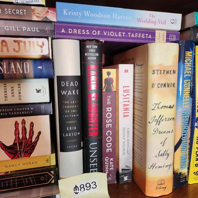 Shelf Lot of Books Gray's Anatomy Tom Clancy, Britney Spears Lusitania