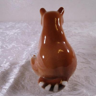 Lomonosov Imperial Porcelain red raccoon figurine