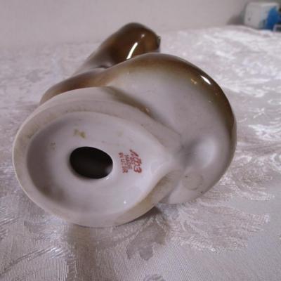 Lomonosov Imperial Porcelain otter standing with fish figurine