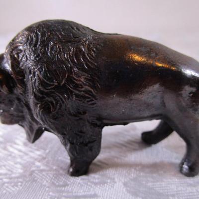 Vintage metal buffalo miniature
