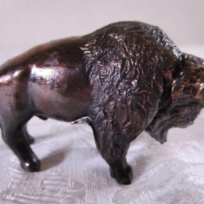 Vintage metal buffalo miniature