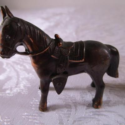 3 bronze horse figurines