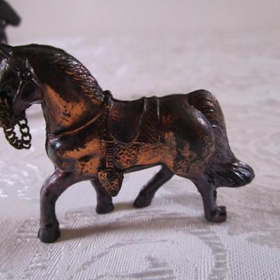 3 bronze horse figurines