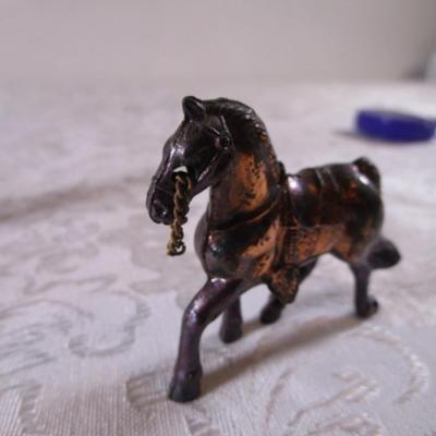 3 bronze horse figurines