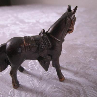 3 bronze horse figurines